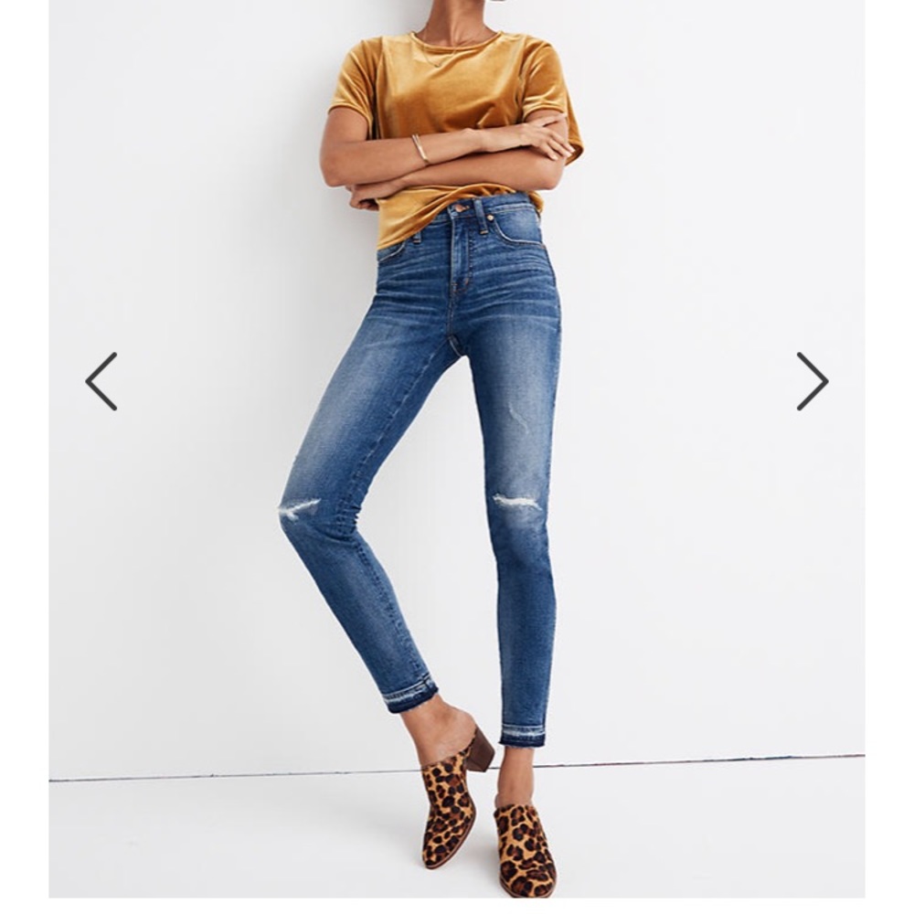Madewell rip and repair skinny jeans: York wash